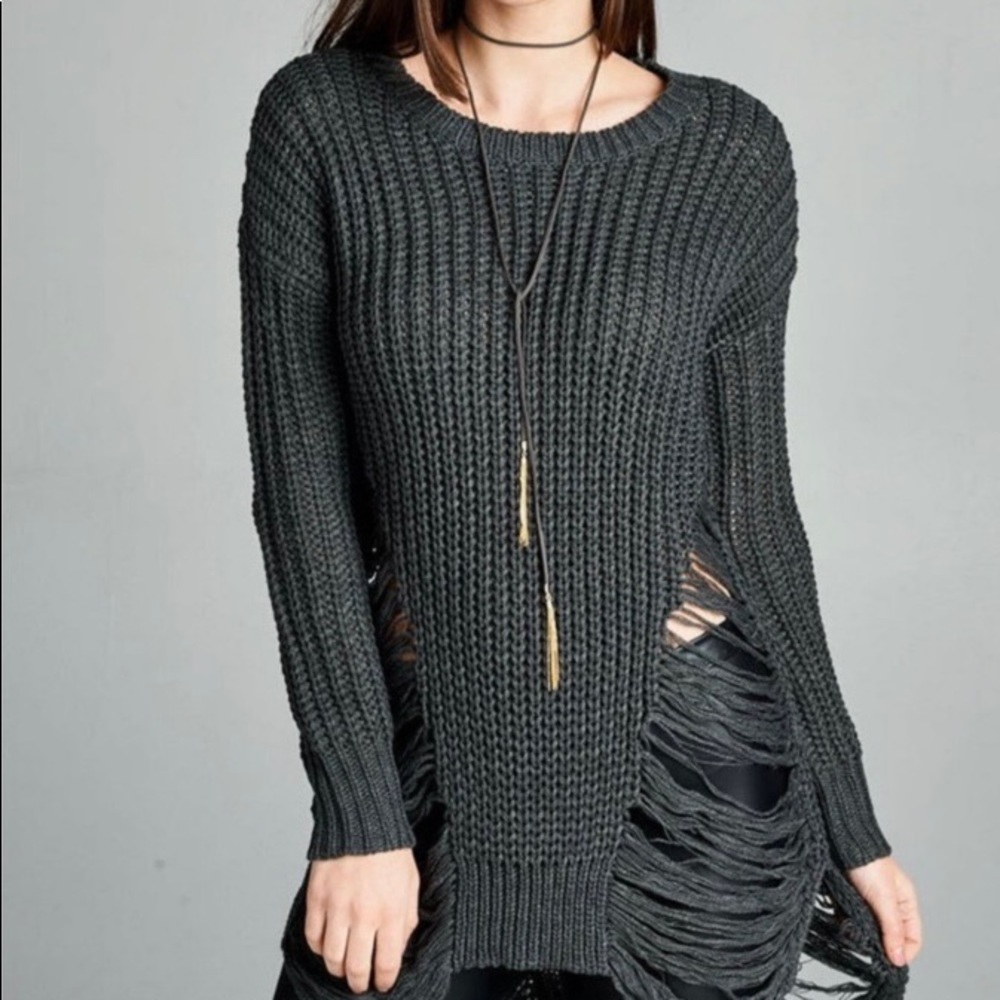Distressed sweater